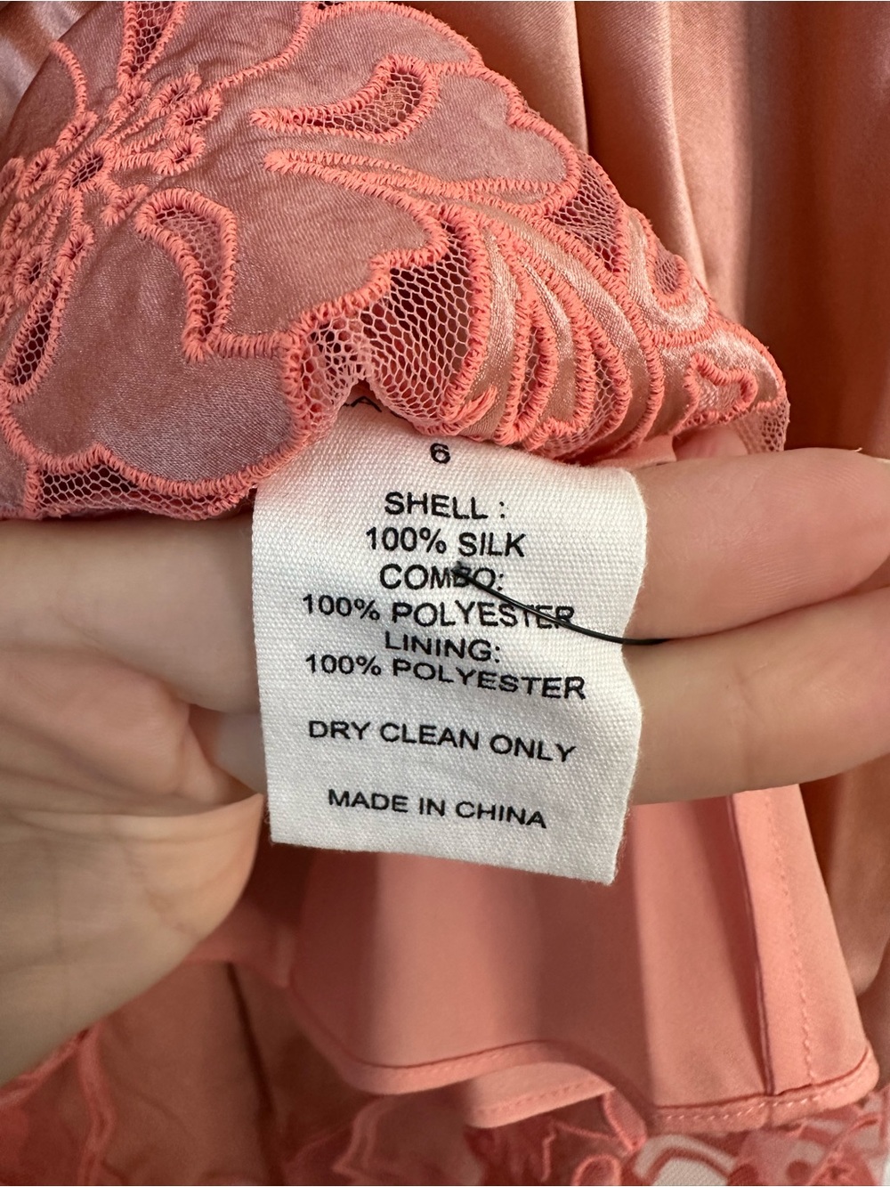 ULLA JOHNSON Kaia Open-Back Asymmetric Lace Silk Midi Pink Dress SZ US 6 - Picture 7 of 11